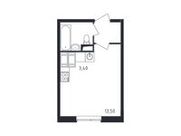 Планировка квартиры студии, 23 м2