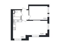 Планировка 2-комнатной квартиры, 45,5 м2