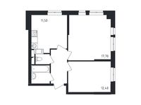 Планировка 2-комнатной квартиры, 51,4 м2