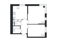 Планировка 2-комнатной квартиры, 51 м2
