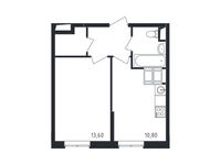 Планировка 1-комнатной квартиры, 33,8 м2