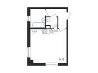 Планировка квартиры студии, 32,1 м2