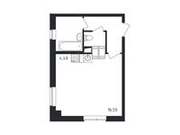 Планировка квартиры студии, 31,7 м2
