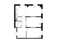Планировка 3-комнатной квартиры, 69,5 м2