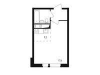 Планировка квартиры студии, 26,9 м2