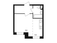 Планировка квартиры студии, 28,7 м2