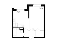 Планировка 1-комнатной квартиры, 35,2 м2