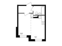 Планировка квартиры студии, 31,2 м2