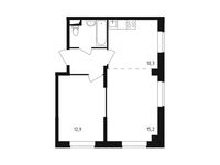 Планировка 2-комнатной квартиры, 46,2 м2