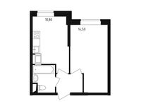 Планировка 1-комнатной квартиры, 31,9 м2