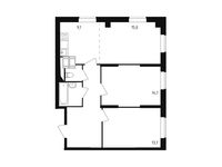 Планировка 3-комнатной квартиры, 69,1 м2