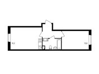 Планировка 1-комнатной квартиры, 43,5 м2