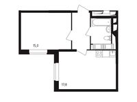 Планировка 1-комнатной квартиры, 42,3 м2