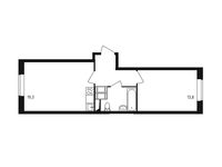 Планировка 1-комнатной квартиры, 42,9 м2