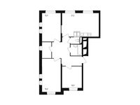 Планировка 3-комнатной квартиры, 83,4 м2