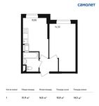 Планировка 1-комнатной квартиры, 31,9 м2