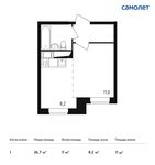 Планировка квартиры студии, 26,7 м2