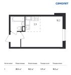 Планировка квартиры студии, 28,5 м2