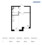Планировка квартиры студии, 31,5 м2