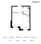Планировка квартиры студии, 31 м2