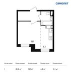 Планировка квартиры студии, 28,2 м2