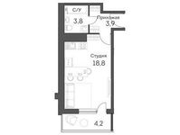 Планировка квартиры студии, 28,5 м2