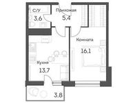 Планировка 1-комнатной квартиры, 39,9 м2