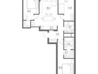 Планировка 3-комнатной квартиры, 80,4 м2
