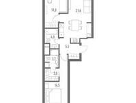 Планировка 2-комнатной квартиры, 63,3 м2