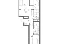 Планировка 2-комнатной квартиры, 62,6 м2