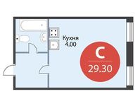 Планировка квартиры студии, 29,3 м2
