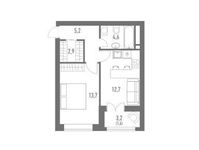 Планировка 1-комнатной квартиры, 40,7 м2