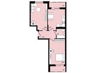 Планировка 2-комнатной квартиры, 62,9 м2