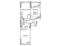 Планировка 2-комнатной квартиры, 58,2 м2