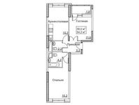 Планировка 2-комнатной квартиры, 56 м2
