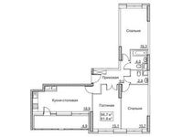 Планировка 3-комнатной квартиры, 86,7 м2