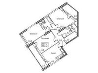 Планировка 3-комнатной квартиры, 86,9 м2