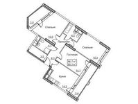 Планировка 3-комнатной квартиры, 86,1 м2