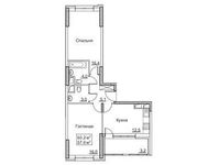 Планировка 2-комнатной квартиры, 59,2 м2
