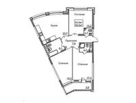 Планировка 3-комнатной квартиры, 93,9 м2