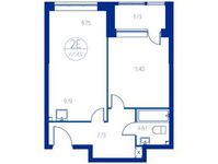 Планировка 2-комнатной квартиры, 44,5 м2