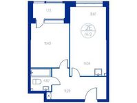 Планировка 2-комнатной квартиры, 45,8 м2