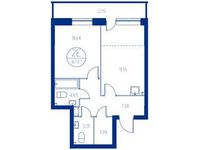 Планировка 2-комнатной квартиры, 47,2 м2
