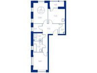Планировка 2-комнатной квартиры, 62,7 м2