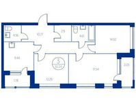 Планировка 3-комнатной квартиры, 79,9 м2