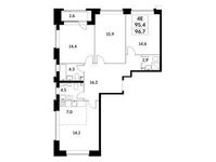 Планировка 4-комнатной квартиры, 95,4 м2