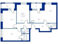 Планировка 4-комнатной квартиры, 85,2 м2