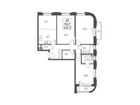 Планировка 4-комнатной квартиры, 98,7 м2