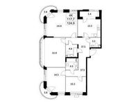 Планировка 4-комнатной квартиры, 117,7 м2