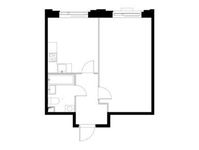 Планировка 1-комнатной квартиры, 43,3 м2